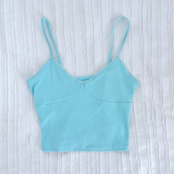 Me to We Tops - Pacsun Me to We Teal Lace Trim Tank Size Small